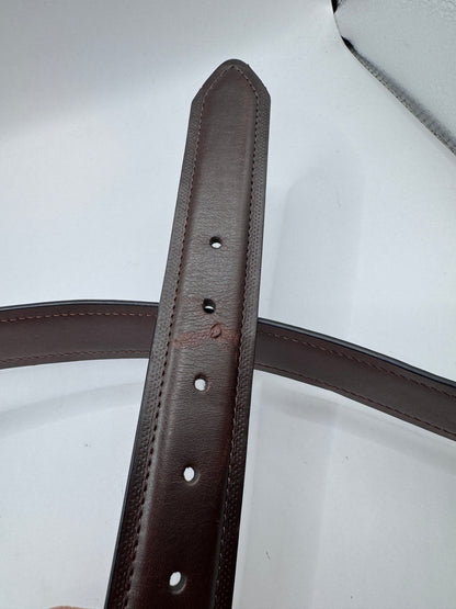 Tommy Hilfiger Men’s Reversible Leather Belt – Dark Brown & Brown, 37.5” x 1.5”
