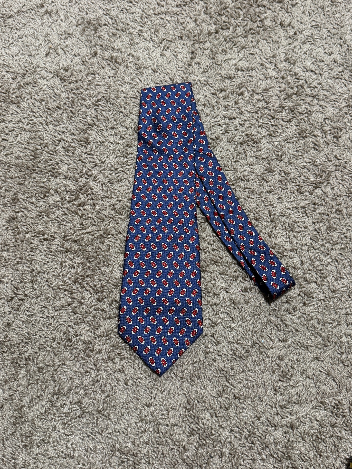 Vintage Polo University by Ralph Lauren 100% Silk Tie – Rare Hand Finished Designer Necktie 55” x 4”