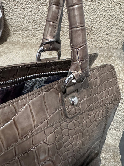 Vintage Guess Croc-Embossed Handbag, 13” x 14” x 5” – Great Condition