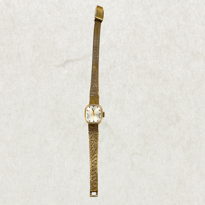 Vintage Timex Mechanical Women’s Watch – Gold-Tone Mesh, Working, Cracked Glass