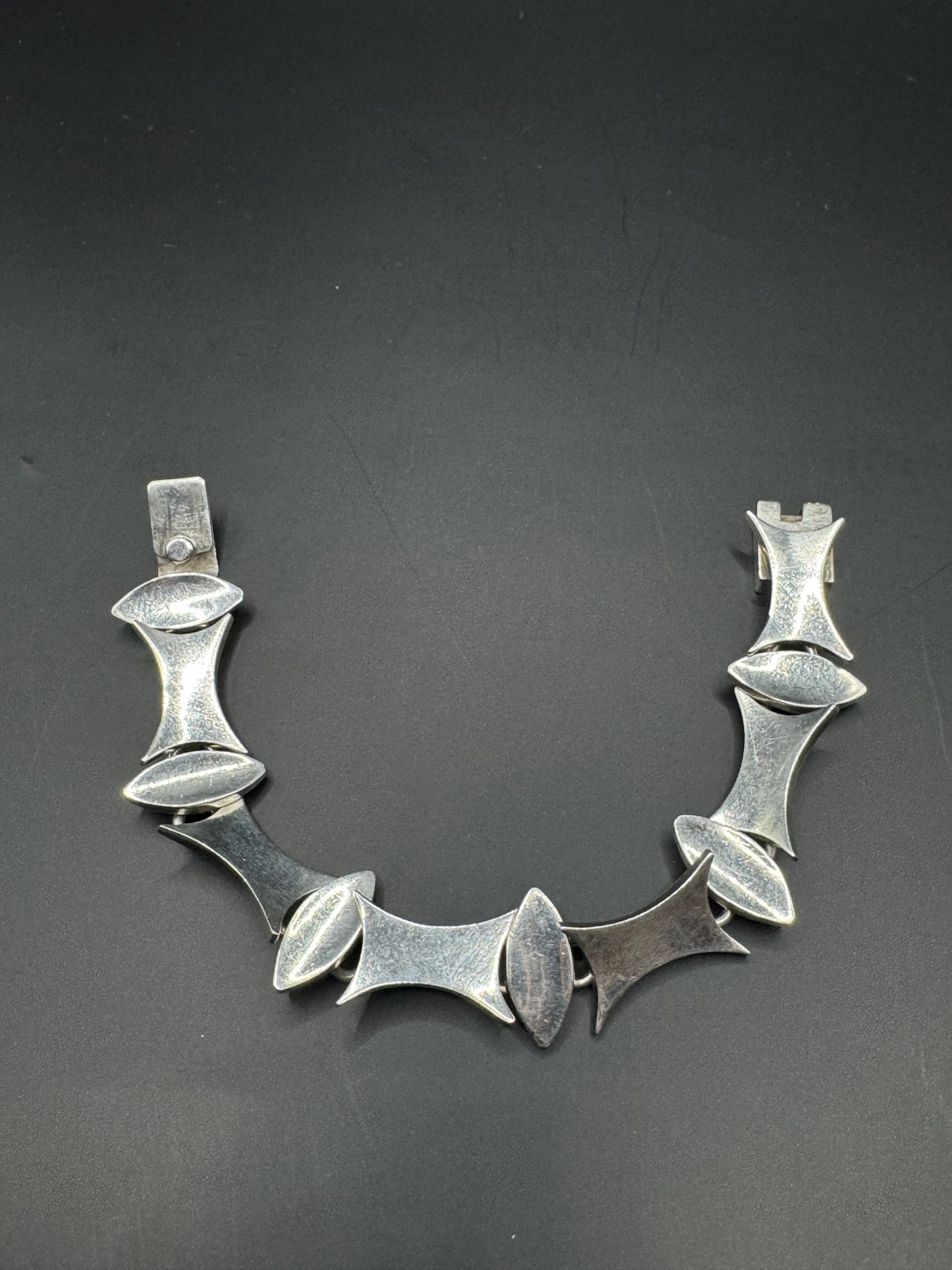 Vintage Taxco Mexico Bracelet – Modernist Link Design, Sterling Silver 925, 50.6g