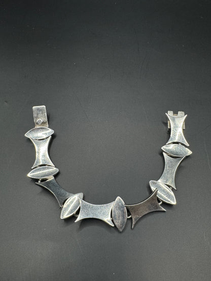 Vintage Taxco Mexico Bracelet – Modernist Link Design, Sterling Silver 925, 50.6g