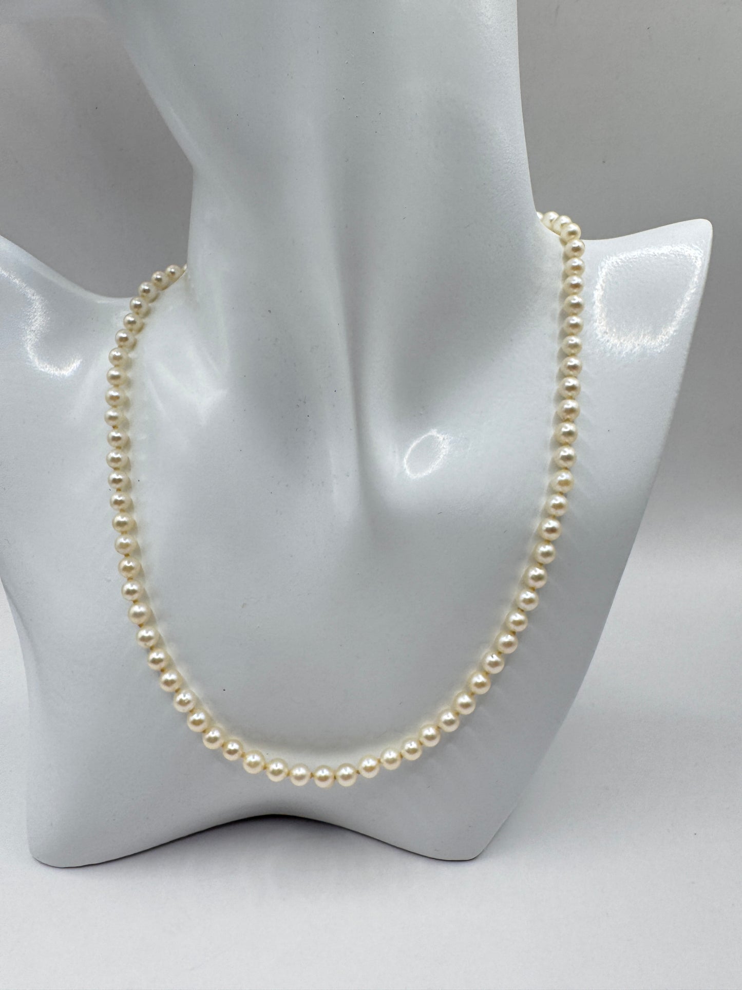 Mid-Century Japanese Pearl Necklace – Vintage, Sterling Silver Clasp