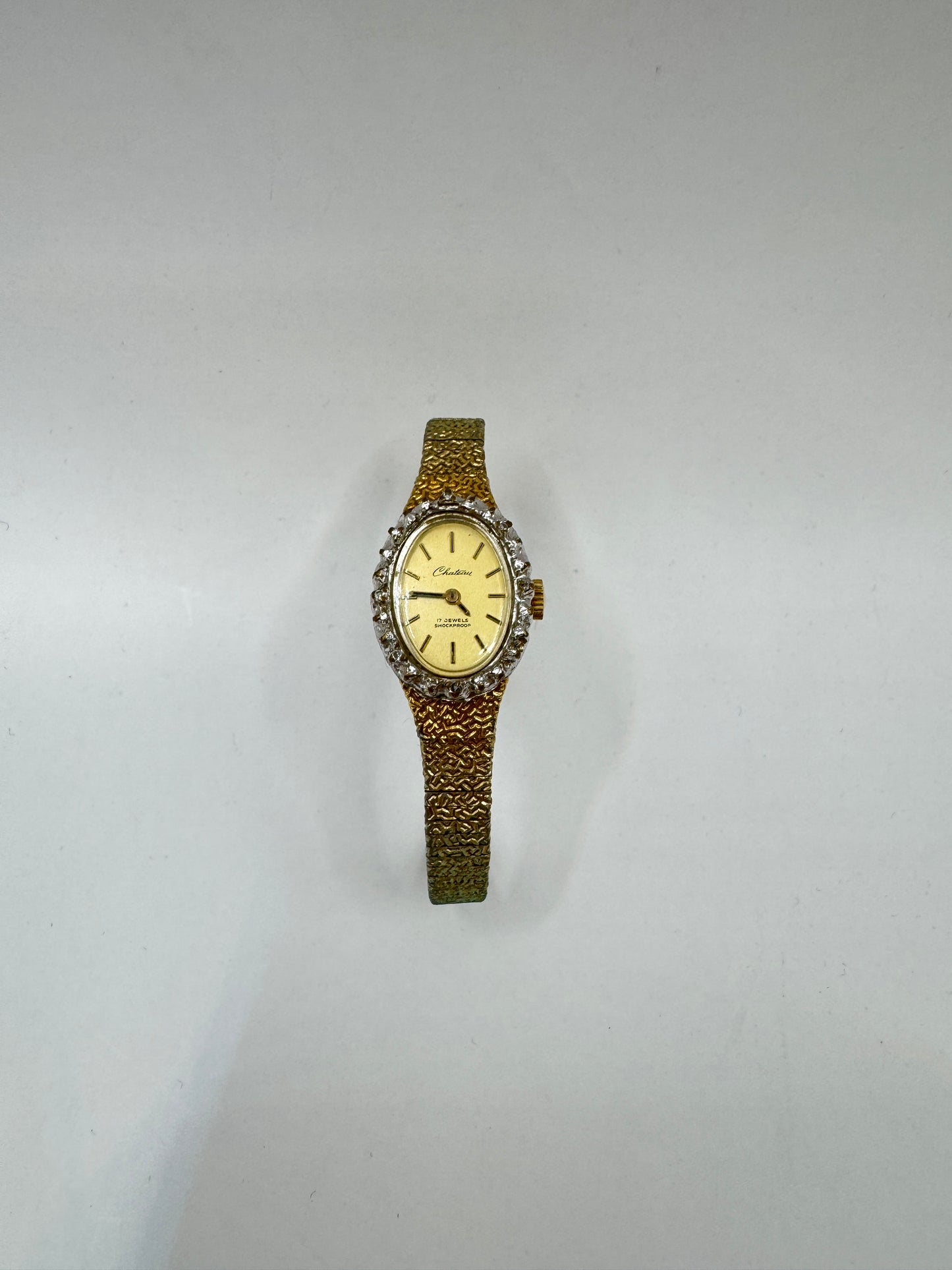 Vintage Chateau 17 Jewels Shockproof Mechanical Women’s Watch – Gold-Tone, Working