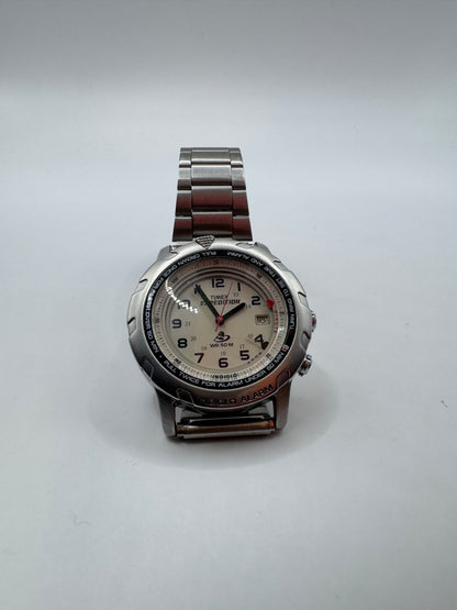 Rare Vintage Timex Expedition Men’s Watch – 39mm, Silver Tone, Indiglo Alarm, Date, SS