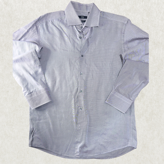 Boss Hugo Boss Men’s Dress Shirt – Size 42 (16 1/2), Regular Fit, Made in Italy