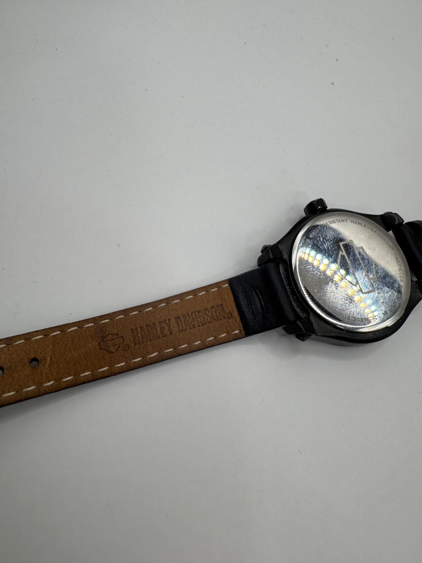 Limited Edition Bulova Harley-Davidson Women’s Watch – Black Leather Strap & Crystal Bezel