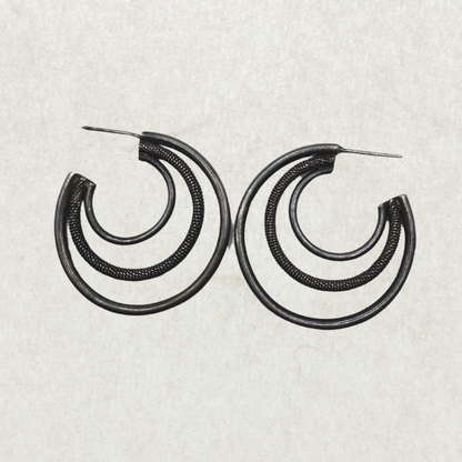Vintage Heavy Sterling Silver Spiral Hoop Earrings – Excellent Condition