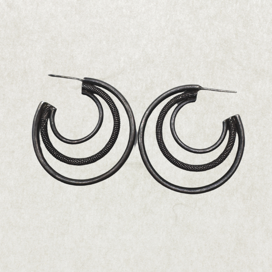 Vintage Heavy Sterling Silver Spiral Hoop Earrings – Excellent Condition