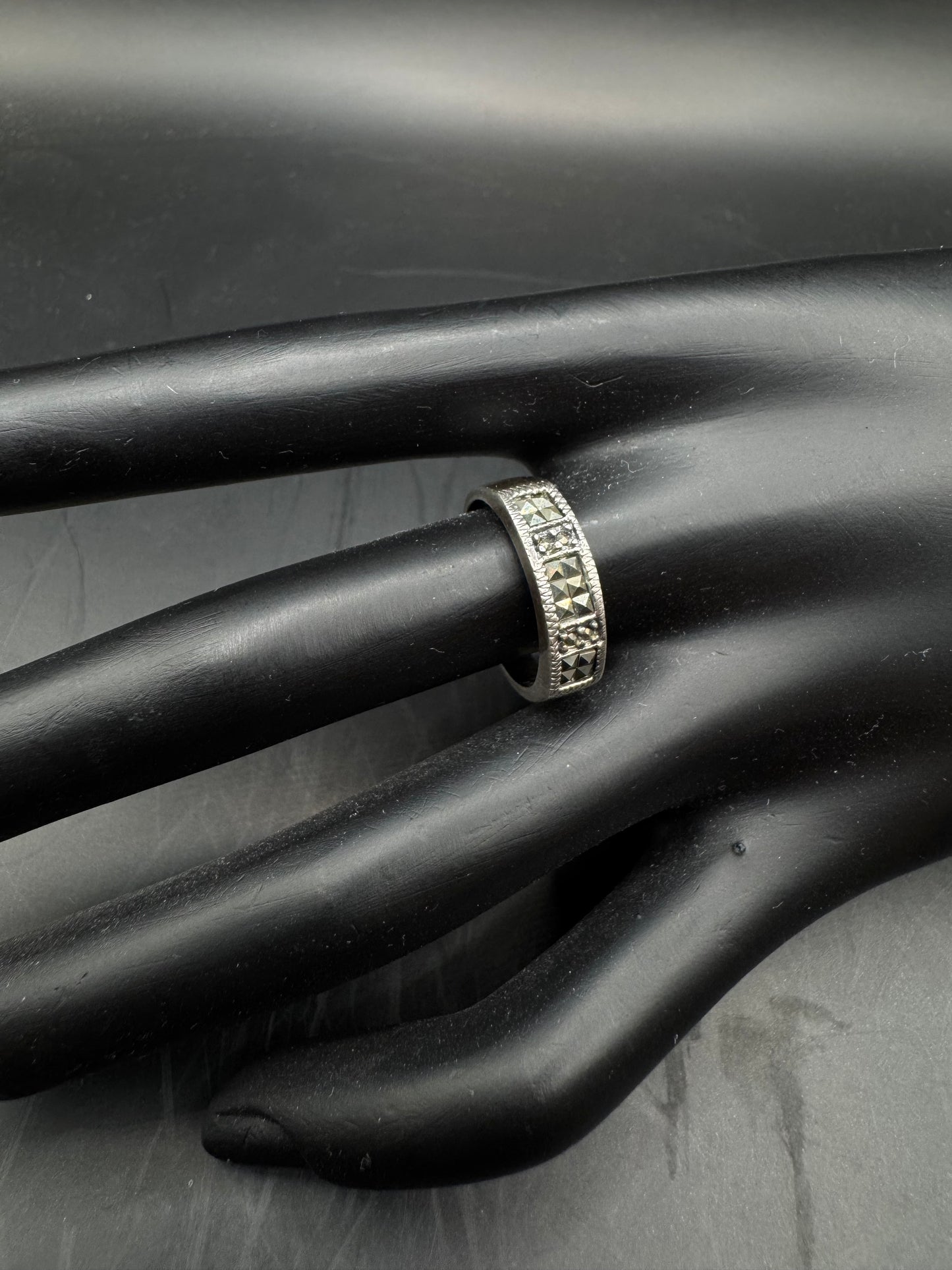 Sterling Marcasite Ring - Size 8