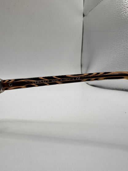 Versace Eyeglasses Frame Mod. 3149-B 934 – 52-17 130, Brown Striped Rectangle (Prescription Lenses Installed)