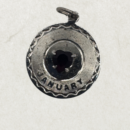 Vintage Sterling Silver January Birthstone Charm Pendant
