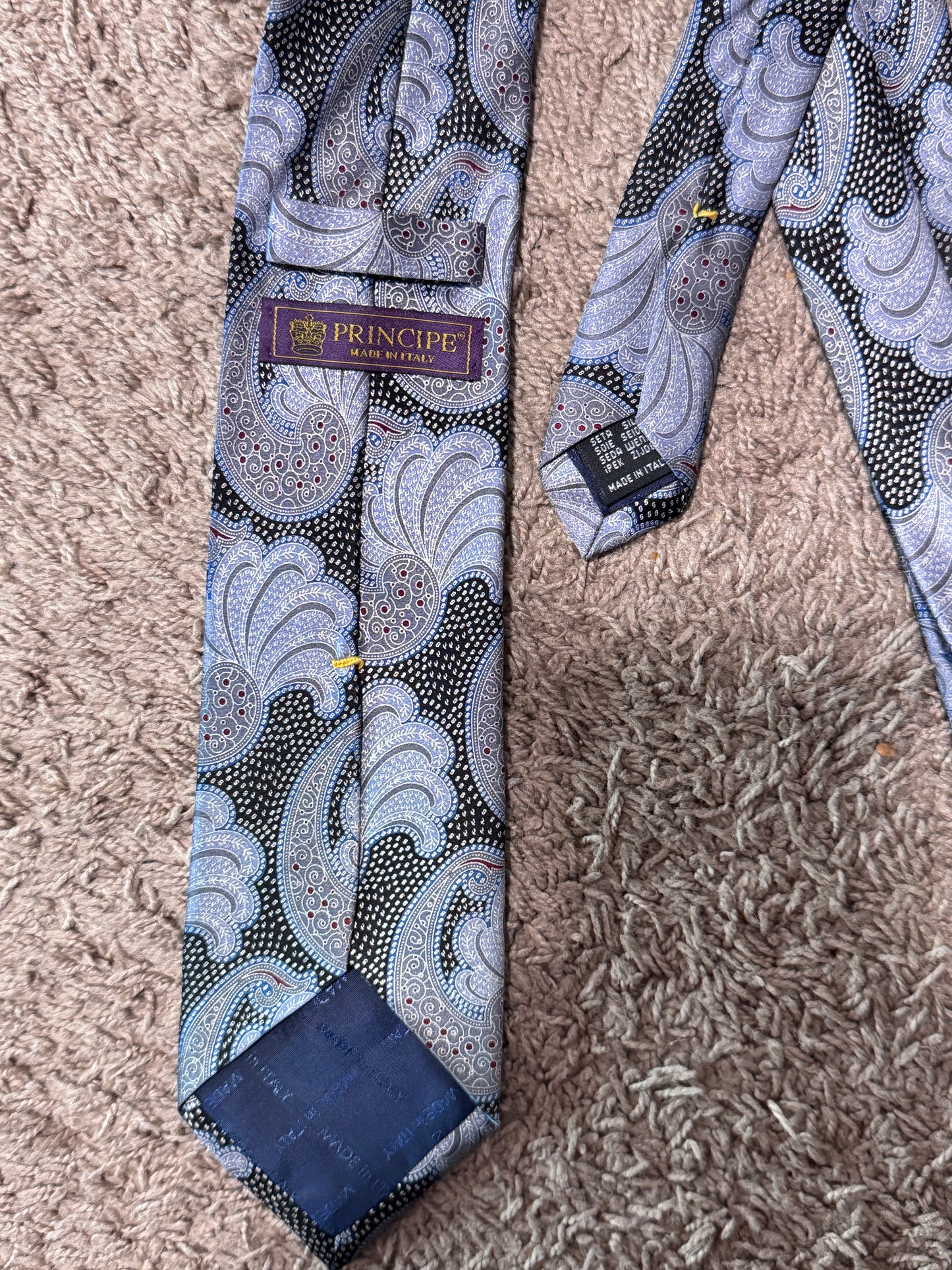 Vintage Principe 100% Silk Paisley Tie, 58” x 3” – Excellent Condition