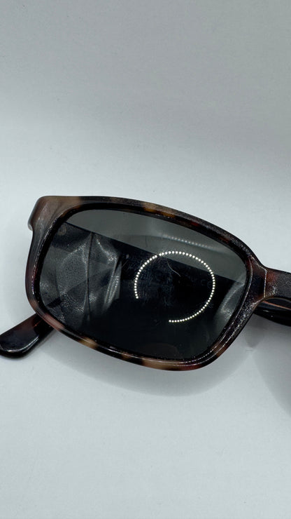 Vintage 90s Sergio Tacchini Tortoise Rectangle Sunglasses S.T. 1533-S Made in Italy