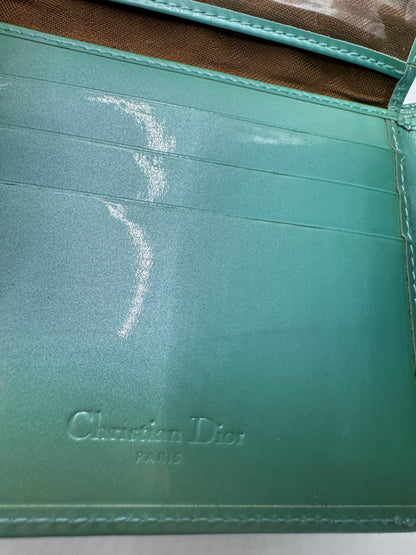 Authentic Christian Dior Wallet – 1970s/80s, Aqua Patent Leather, Excellent Condition