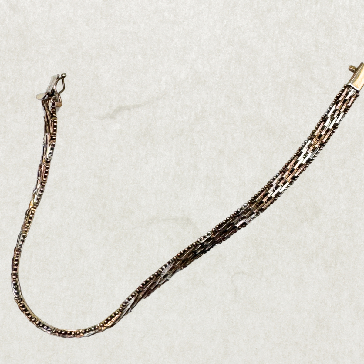 Vintage Sterling Silver Bracelet – Signed Italy 925, Multi-Strand Design