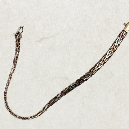 Vintage Sterling Silver Bracelet – Signed Italy 925, Multi-Strand Design