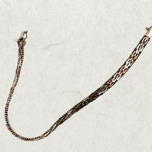 Vintage Sterling Silver Bracelet – Signed Italy 925, Multi-Strand Design