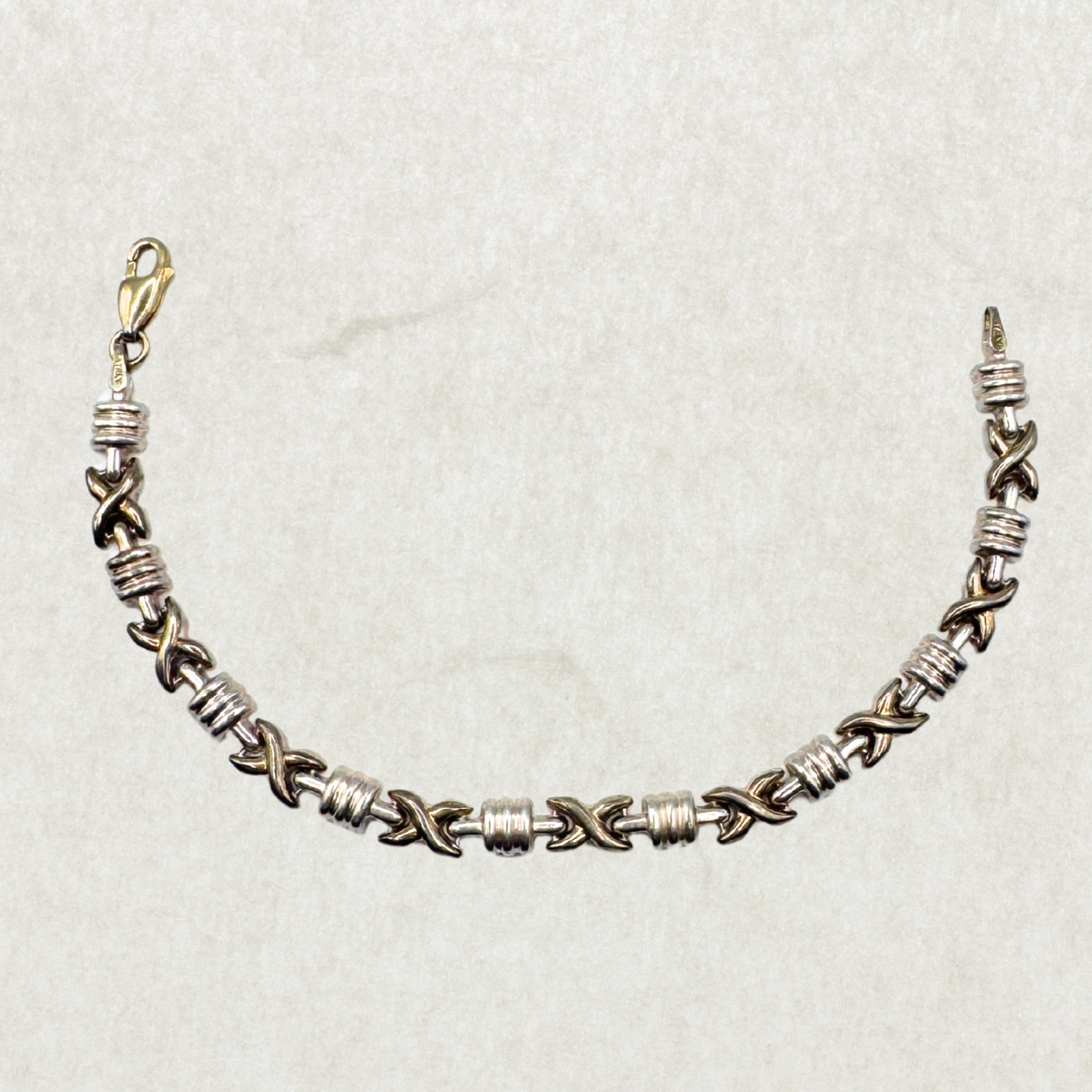 Vintage Two-Tone Sterling Silver Bracelet – Italy 925, Silver & Gold Plated