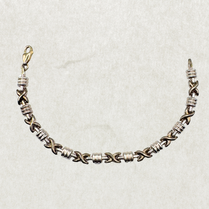 Vintage Two-Tone Sterling Silver Bracelet – Italy 925, Silver & Gold Plated