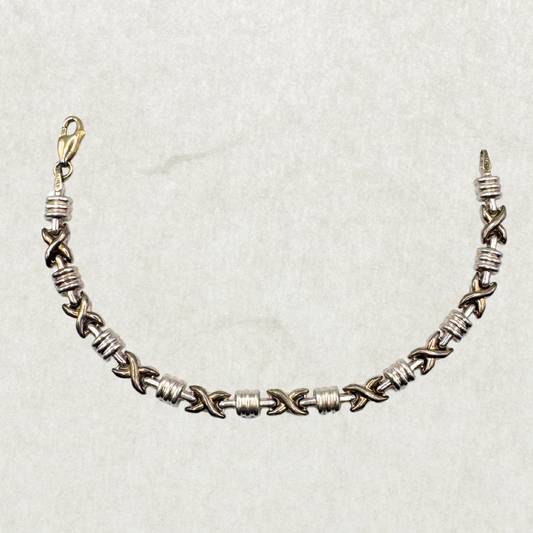 Vintage Two-Tone Sterling Silver Bracelet – Italy 925, Silver & Gold Plated