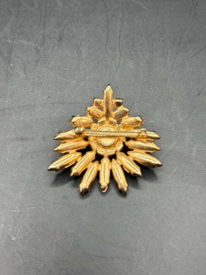 Vintage Pink Rhinestone Brooch