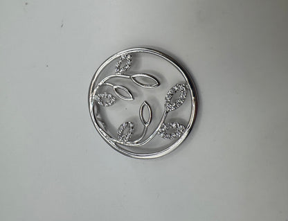 Vintage Large Sterling Silver Pendant with Natural Diamonds – Excellent Condition
