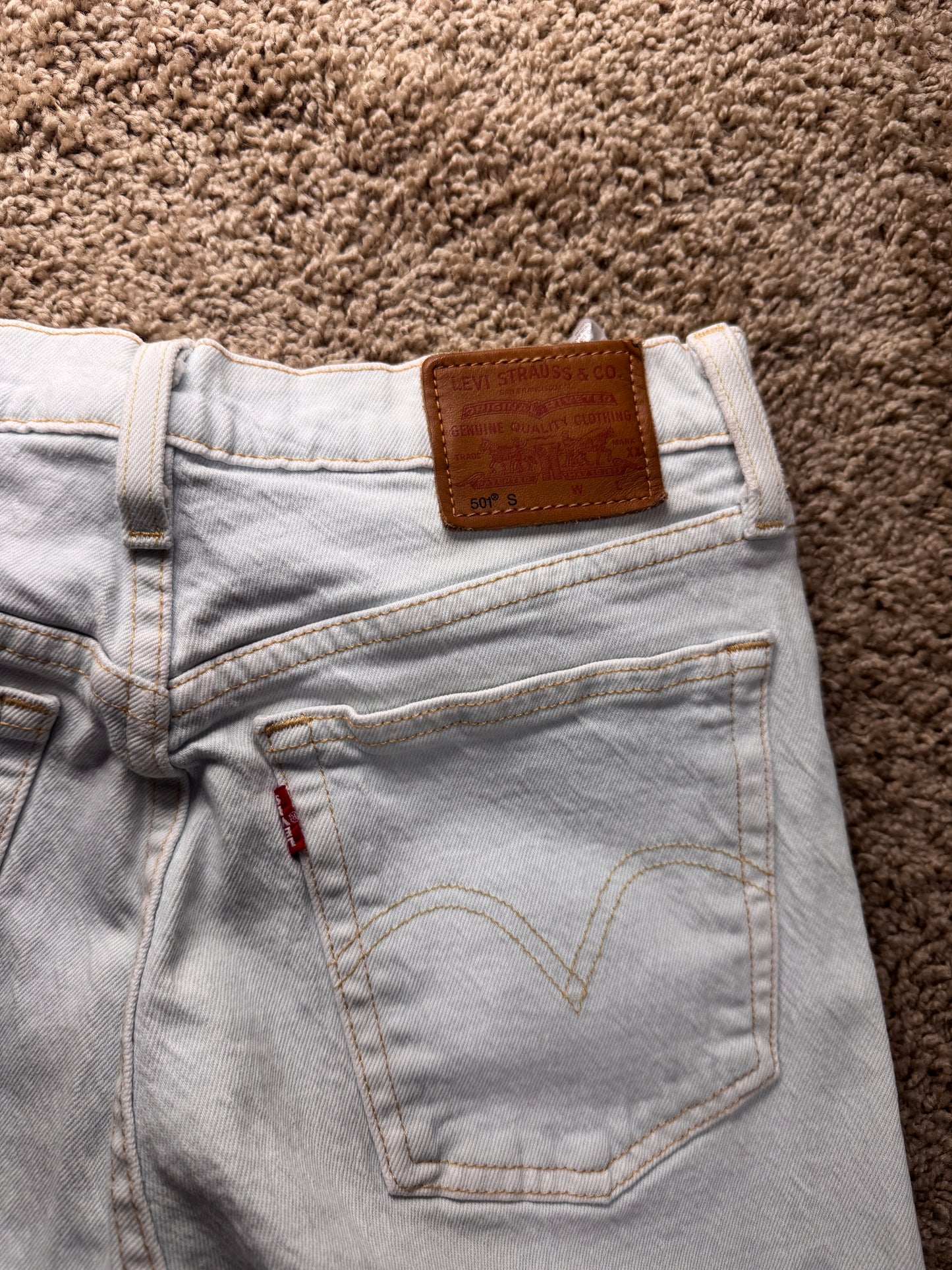 Levi’s 501 Skinny Women’s Jeans – W27 L28, White Denim, Raw Hem