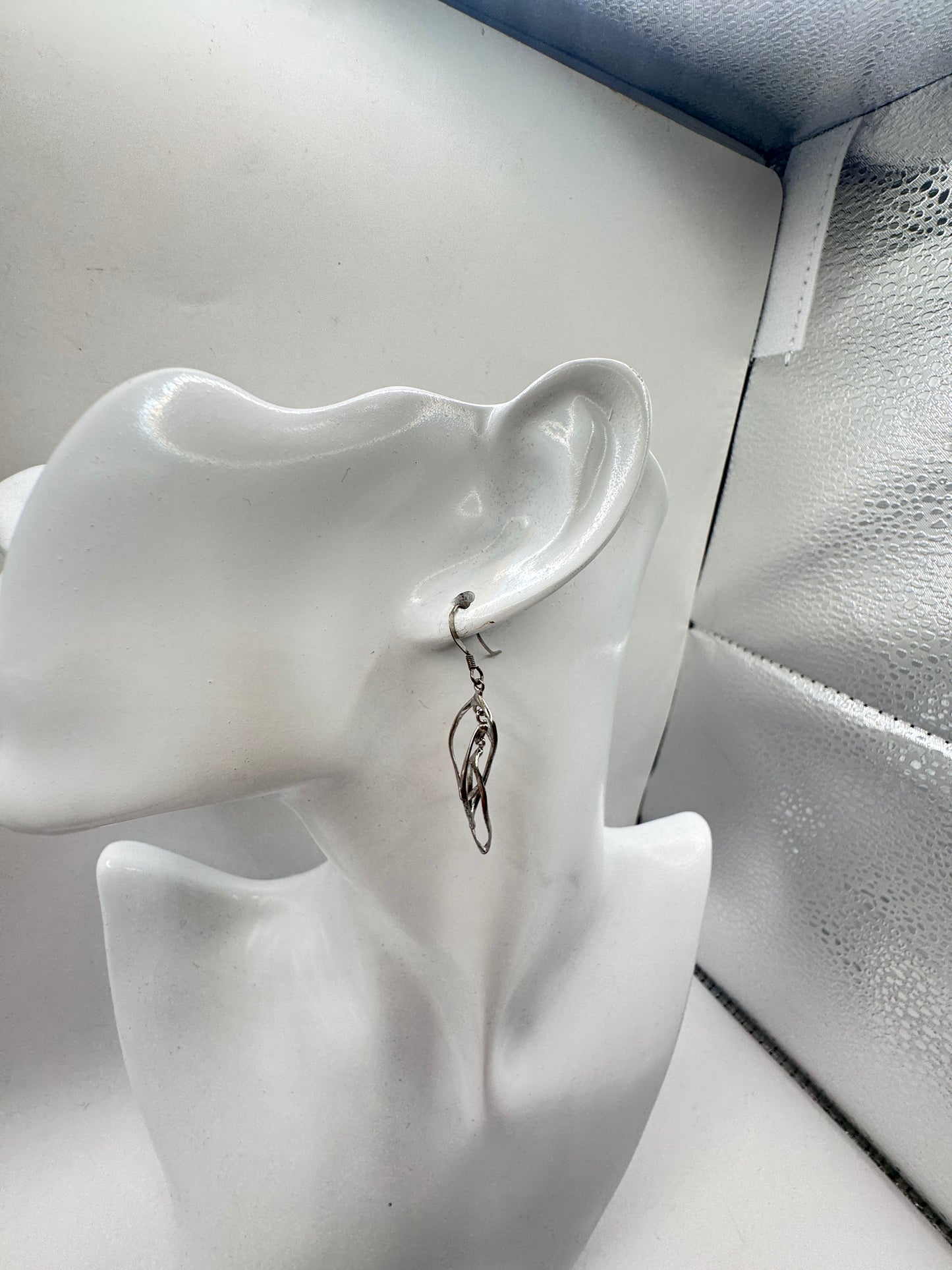 Vintage Sterling Silver Openwork Dangle Earrings – Excellent Condition