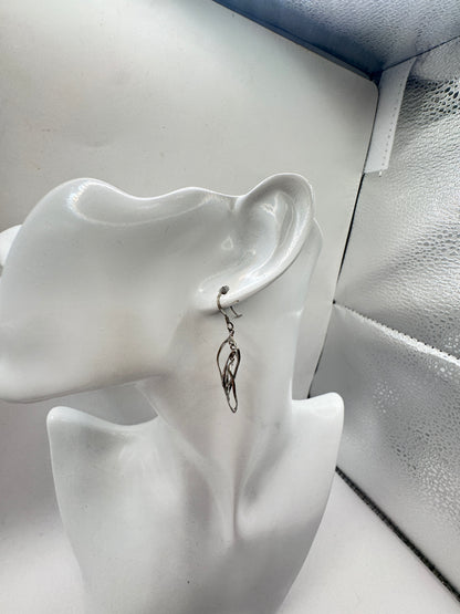 Vintage Sterling Silver Openwork Dangle Earrings – Excellent Condition