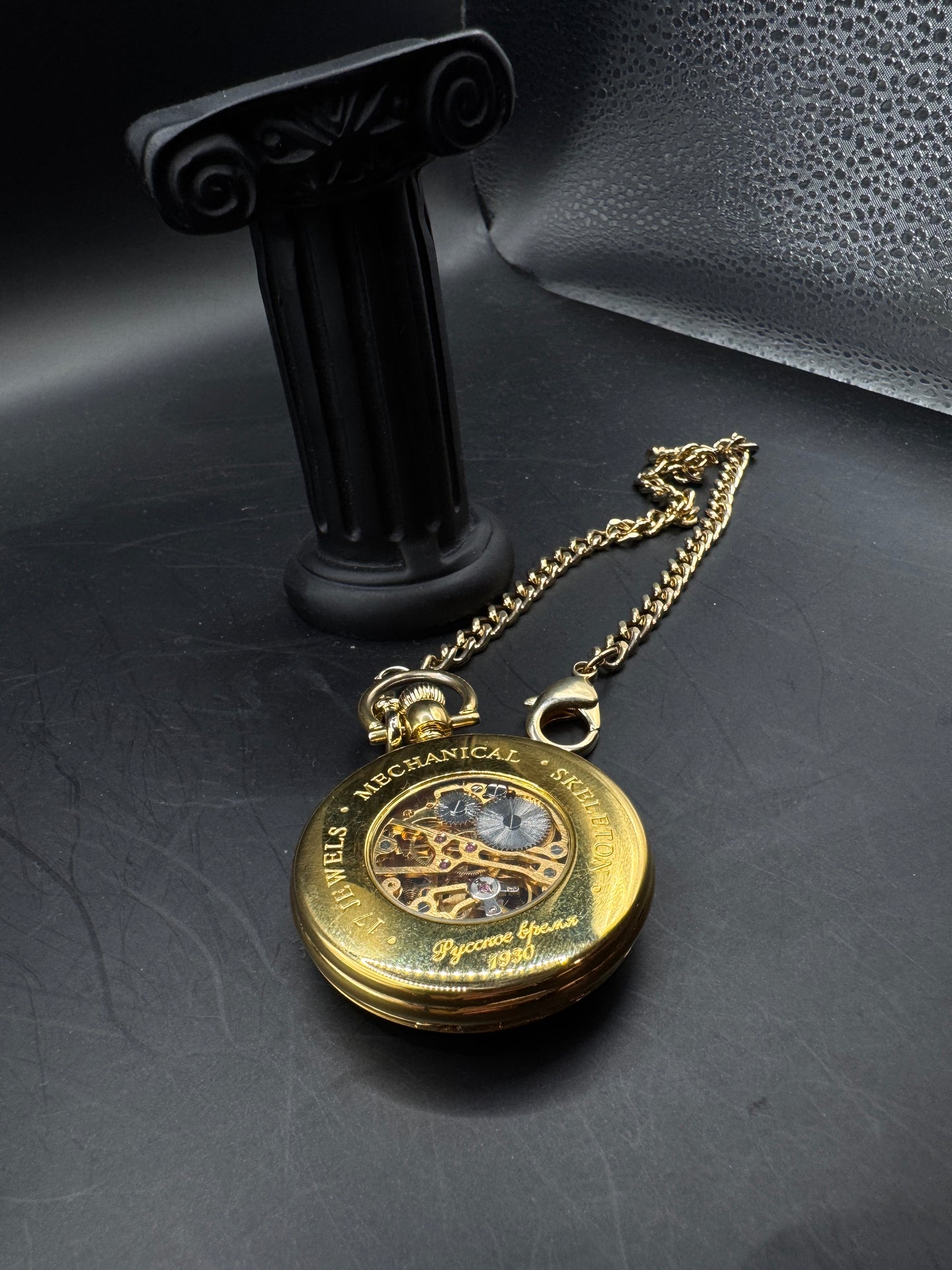 Vintage Poljot Skeleton Pocket Mechanical Watch – Perfect Working Condition