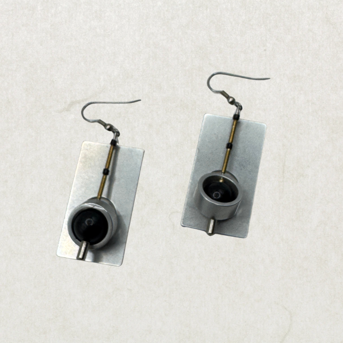 Large Christina Brampti Contemporary Sculptural Drop Earrings Geometric Statement Design