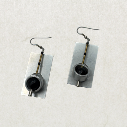 Large Christina Brampti Contemporary Sculptural Drop Earrings Geometric Statement Design