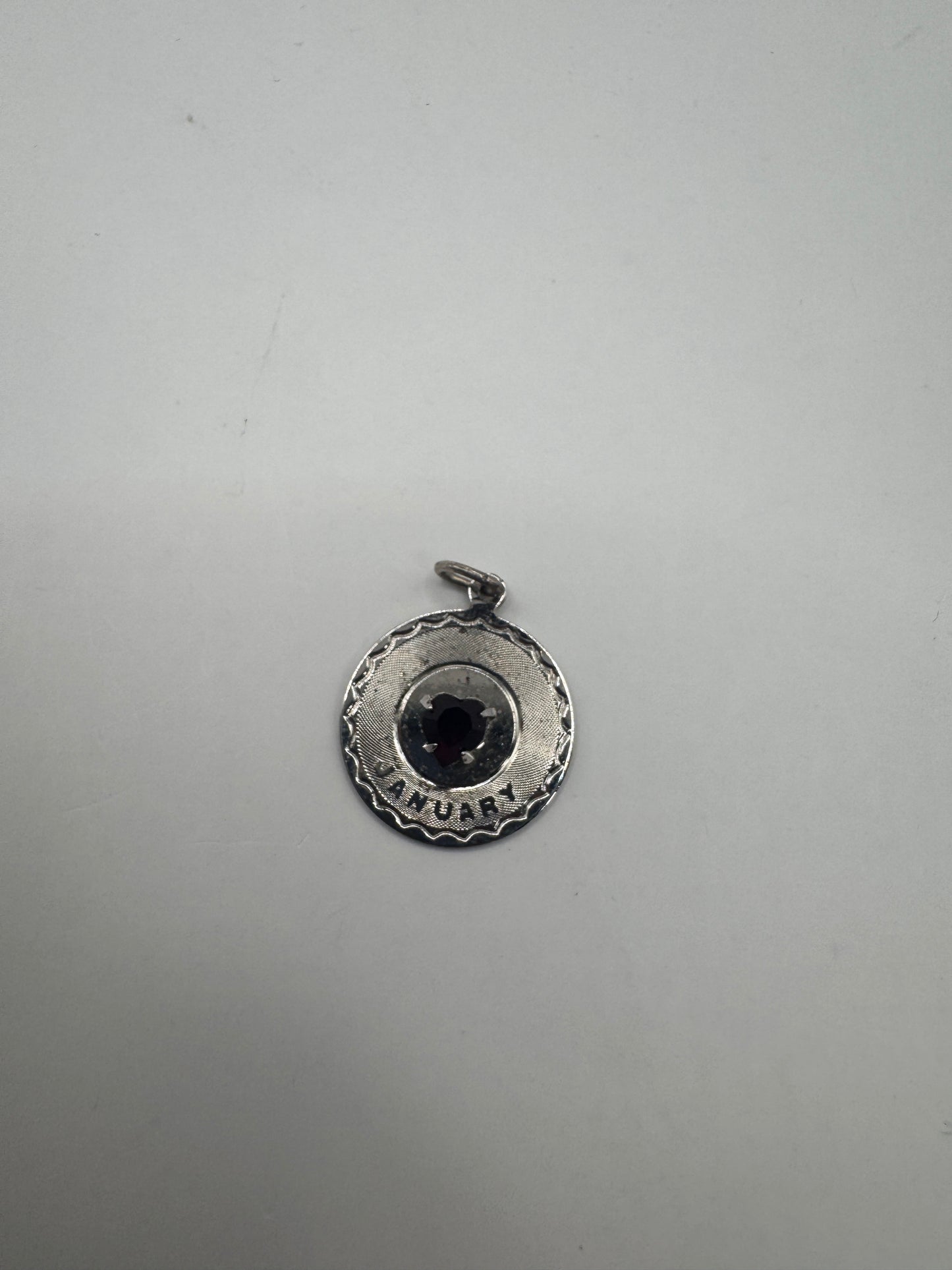 Vintage Sterling Silver January Birthstone Charm Pendant