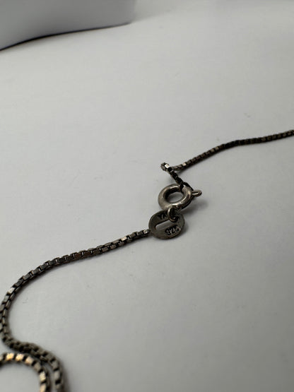 Vintage Sterling Silver Pendant Necklace – 15” Chain, Oval Cameo-Style Medallion