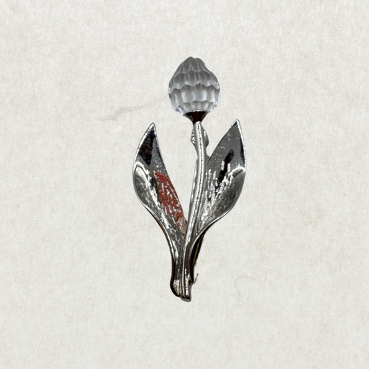 Swarovski Crystal Memories Tulip Brooch – Vintage Plant Flower Pin, Excellent Condition