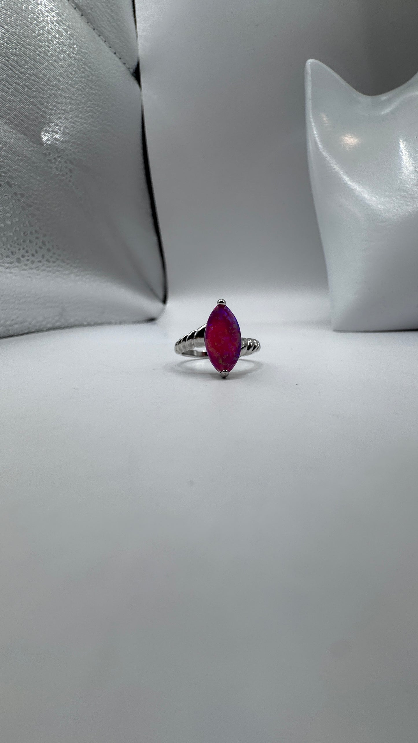 Sterling Silver Lab Opal Ring, Size 7 – Color-Changing, Like New