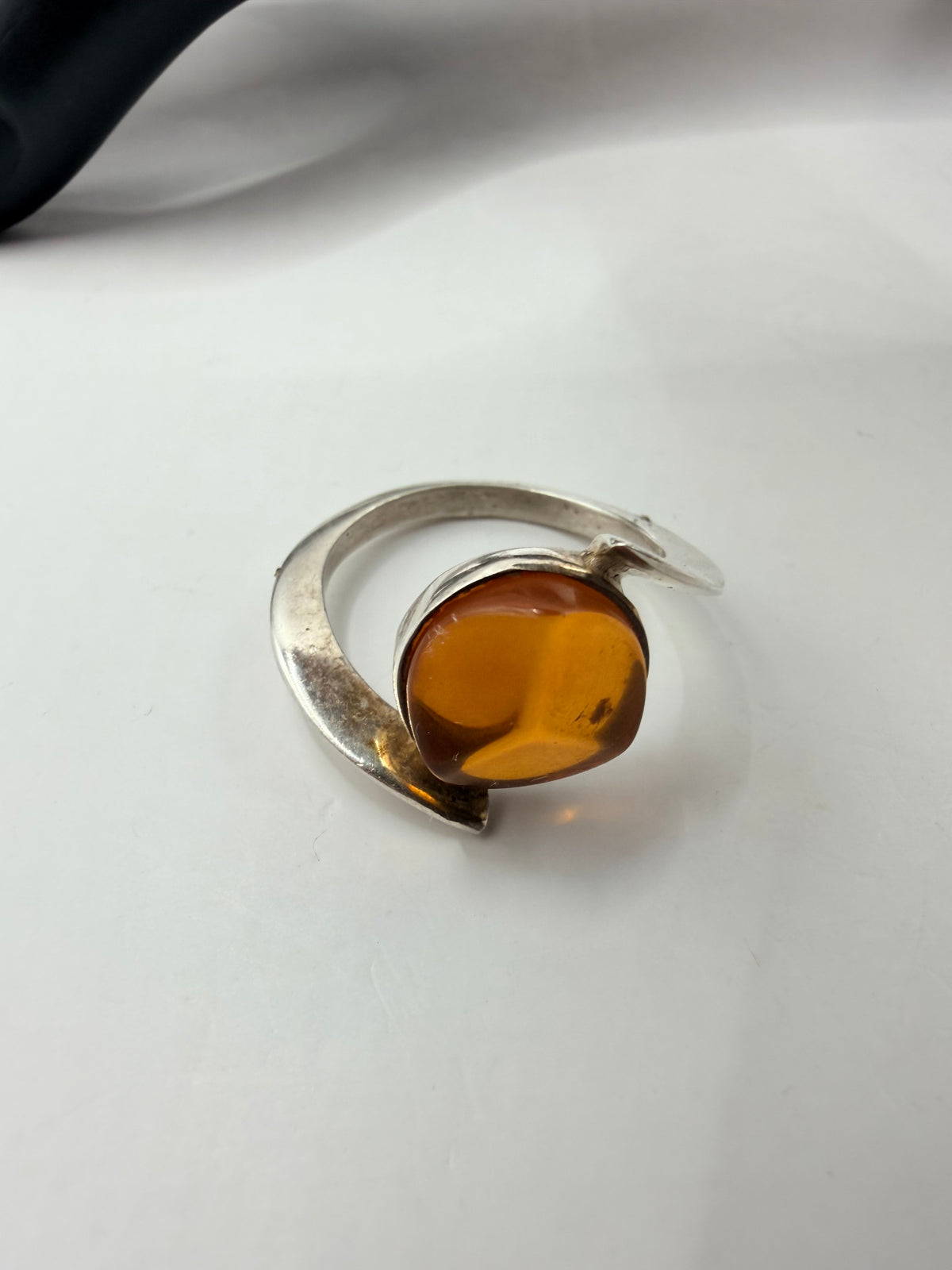Amber Eclipse Ring — Size 7.5