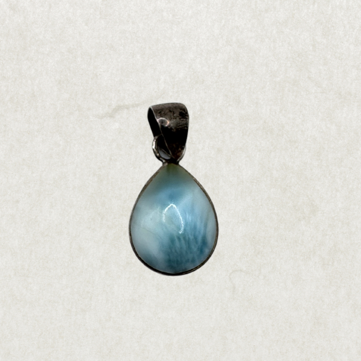 Vintage Sterling Silver Larimar Gemstone Pendant – Excellent Condition