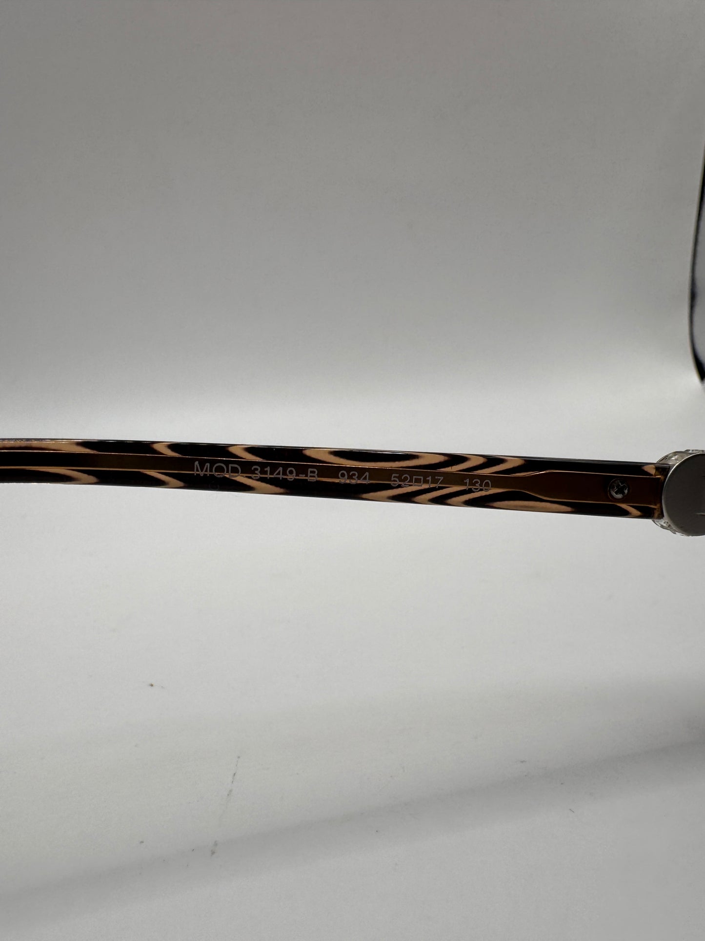 Versace Eyeglasses Frame Mod. 3149-B 934 – 52-17 130, Brown Striped Rectangle (Prescription Lenses Installed)