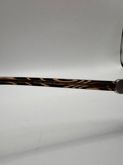 Versace Eyeglasses Frame Mod. 3149-B 934 – 52-17 130, Brown Striped Rectangle (Prescription Lenses Installed)