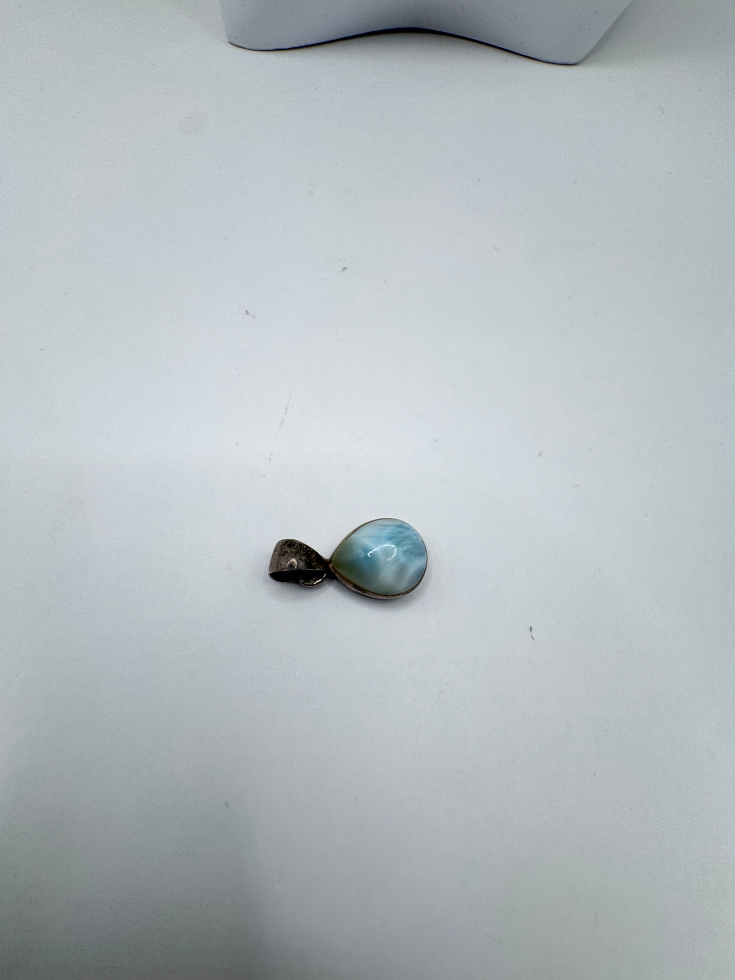 Vintage Sterling Silver Larimar Gemstone Pendant – Excellent Condition