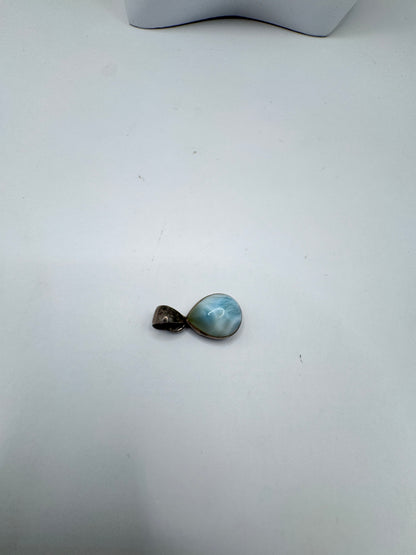 Vintage Sterling Silver Larimar Gemstone Pendant – Excellent Condition
