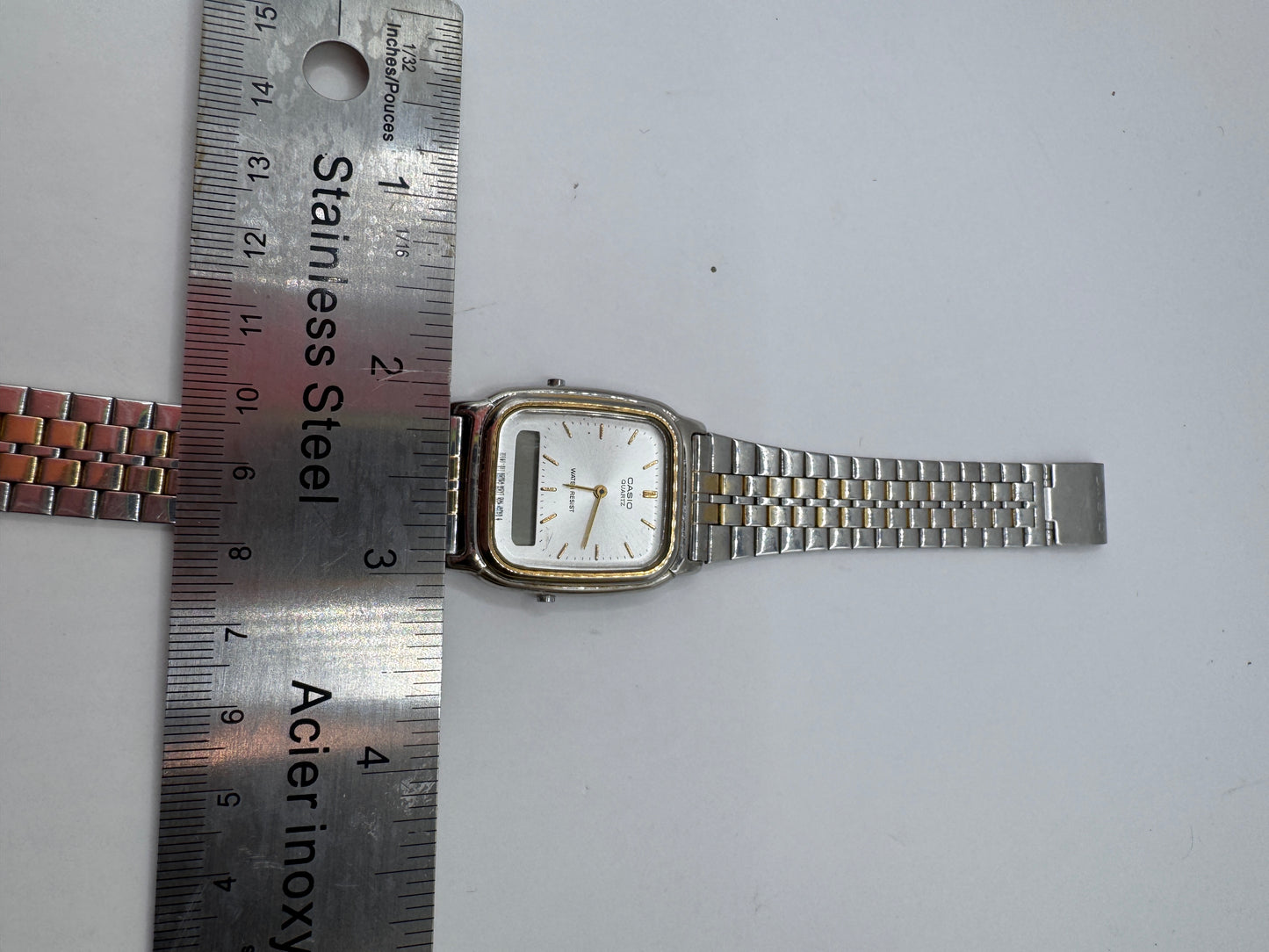 Vintage Casio 306 AQ-307 Watch – Two-Tone Stainless Steel, Good Condition