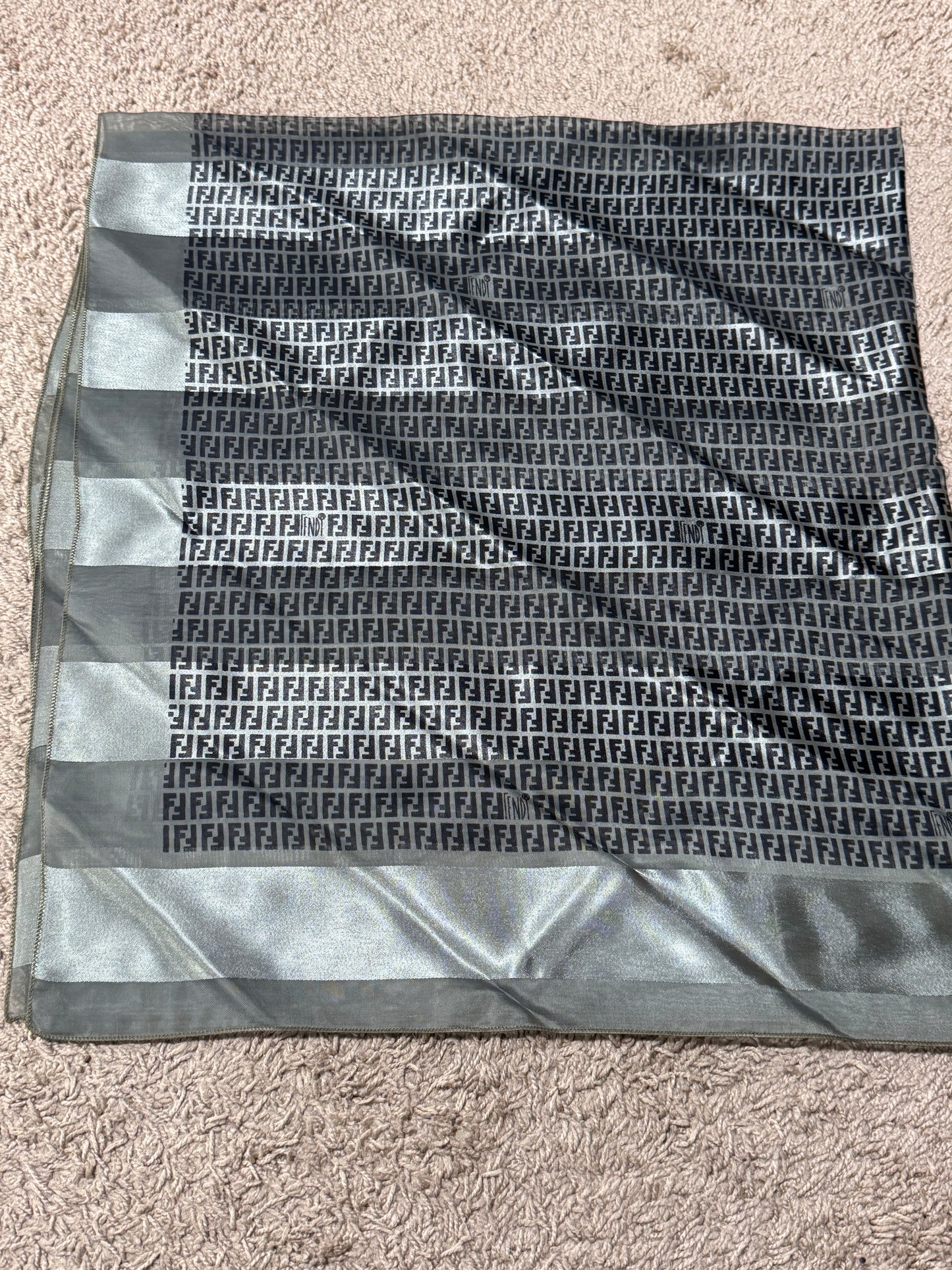 Authentic Vintage Fendi 100% Silk Scarf, 37”–41” – Excellent Condition