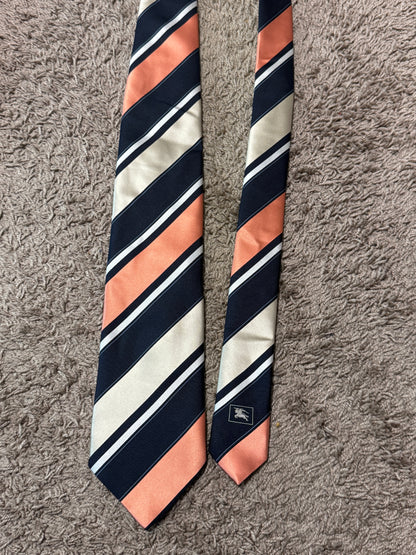 Burberry London 100% Silk Striped Tie, 58” x 4” – Excellent Condition
