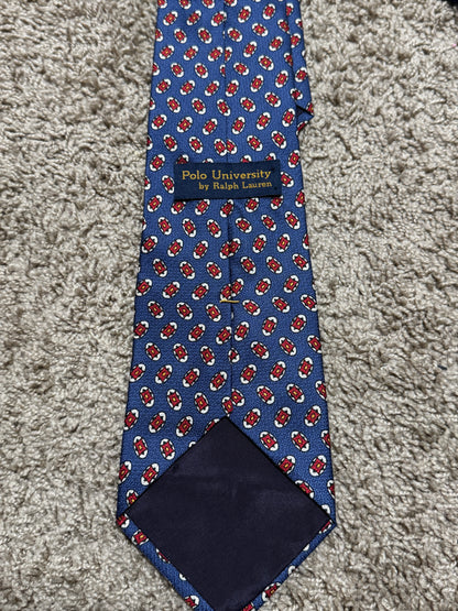 Vintage Polo University by Ralph Lauren 100% Silk Tie – Rare Hand Finished Designer Necktie 55” x 4”
