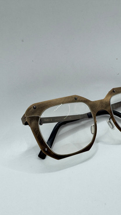 Rare Pugnale Signorino Cross Frosted Nickel Eyeglass Frame 2019 Handmade in Italy Titanium & Acetate 50□22