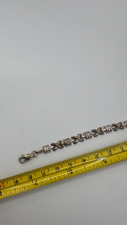 Vintage Two-Tone Sterling Silver Bracelet – Italy 925, Silver & Gold Plated