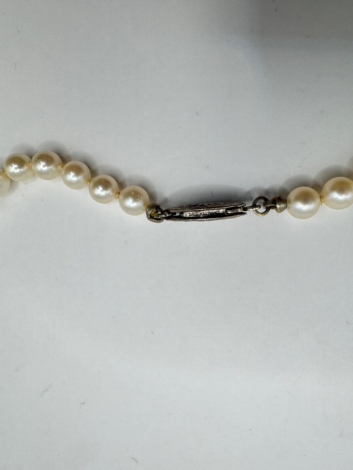 Mid-Century Japanese Pearl Necklace – Vintage, Sterling Silver Clasp